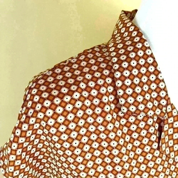 NWT Maison D’Amelie Orange Checkered Box 60’s Style Button Crop Top Size XS - Picture 4 of 10